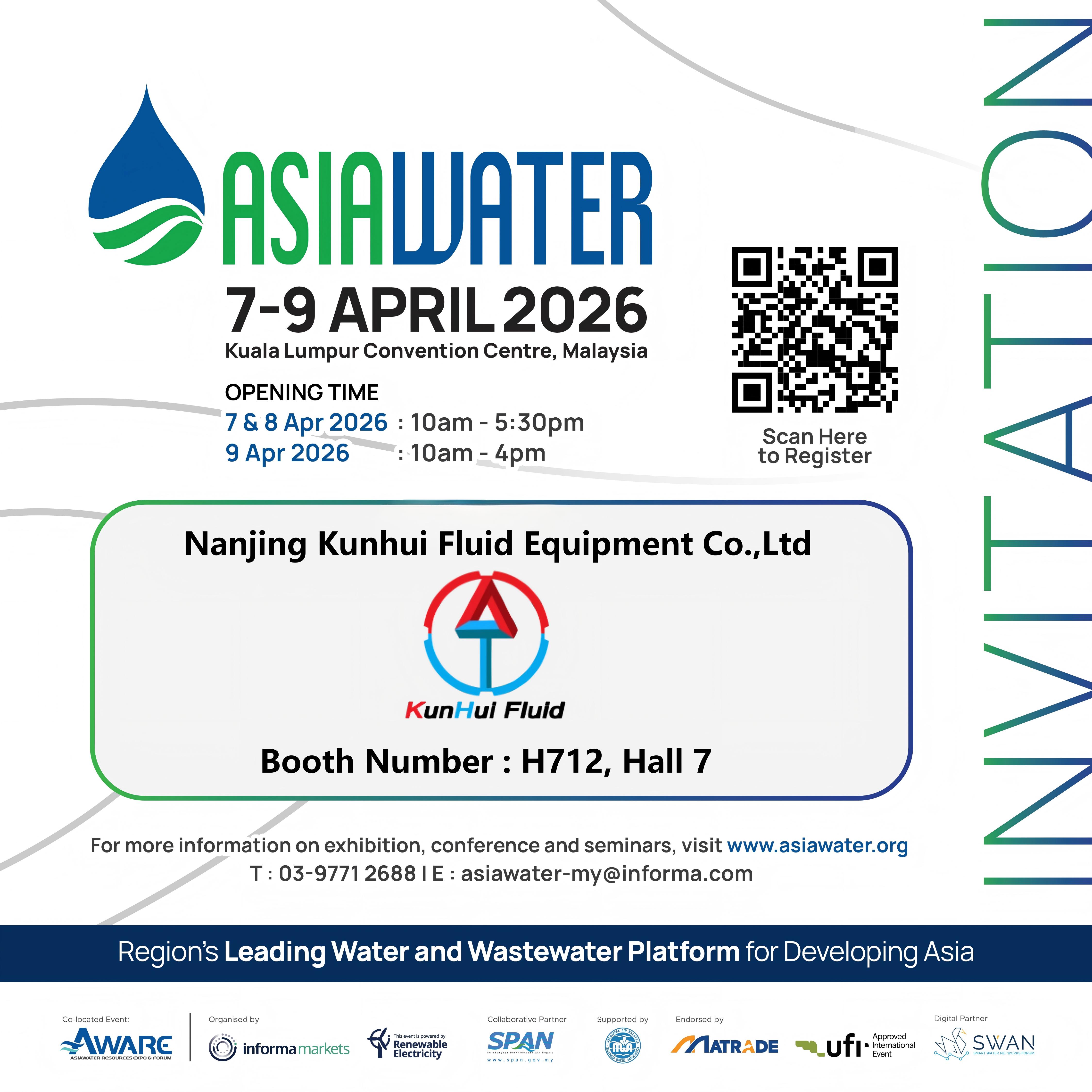 Nanjing Kunhui Fluid to Showcase Innovative Valve Solutions at ASIAWATER 2026 in Kuala Lumpur